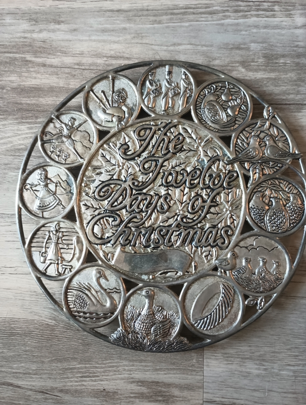 12 Days of Christmas International Silver Co - Silverplate Trivet